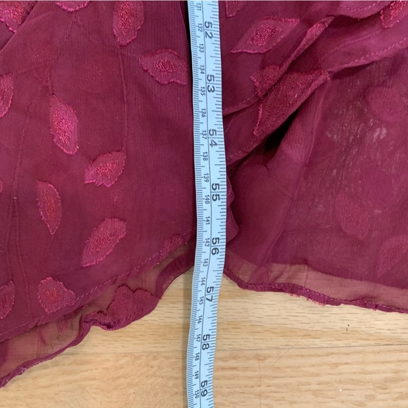 Lulus Forever Be Burgundy Floral Ruffle One-Shoulder Maxi Dress Size M Romantic - Picture 14 of 15